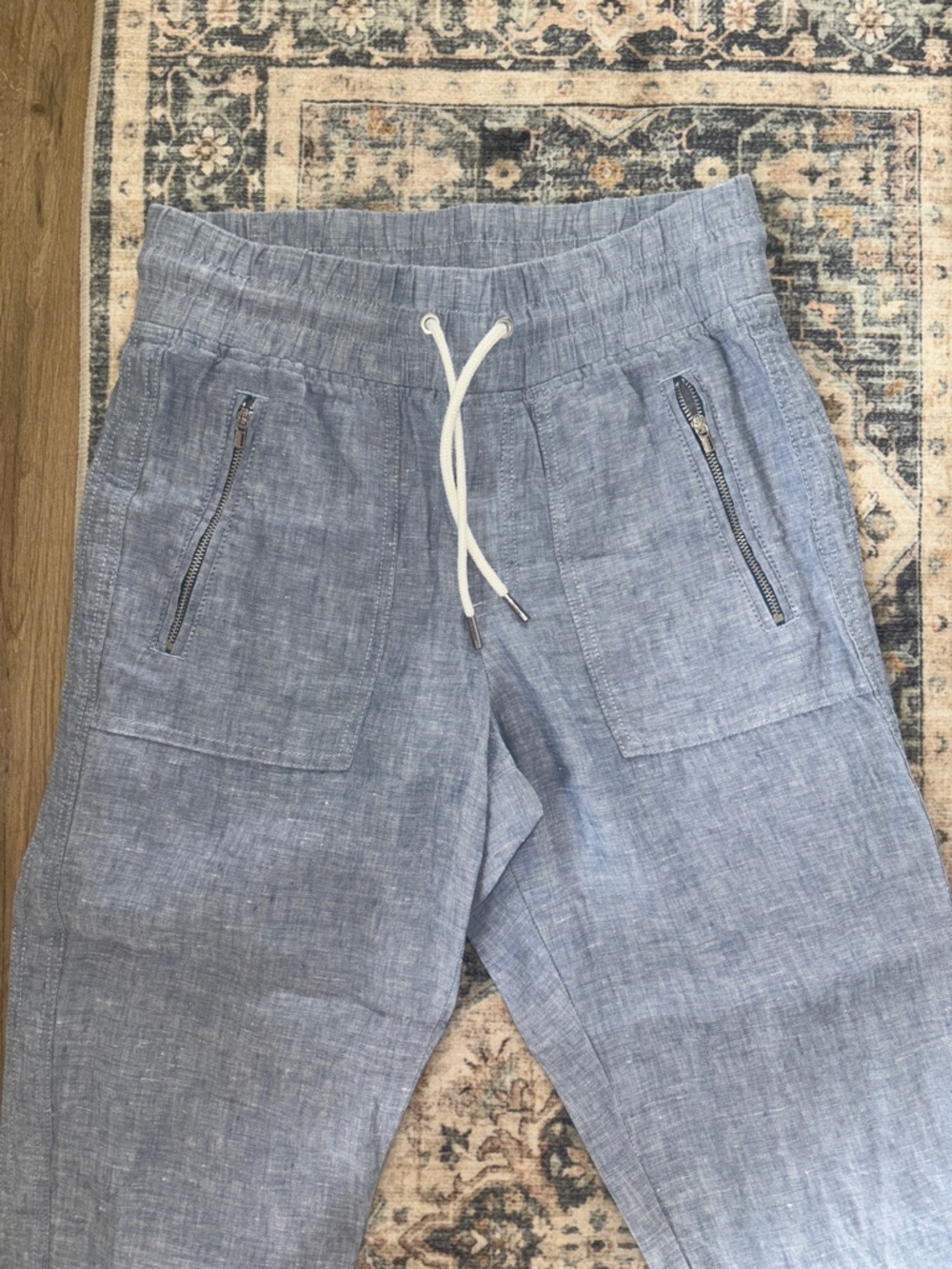 Athleta Light Blue Linen Jogger